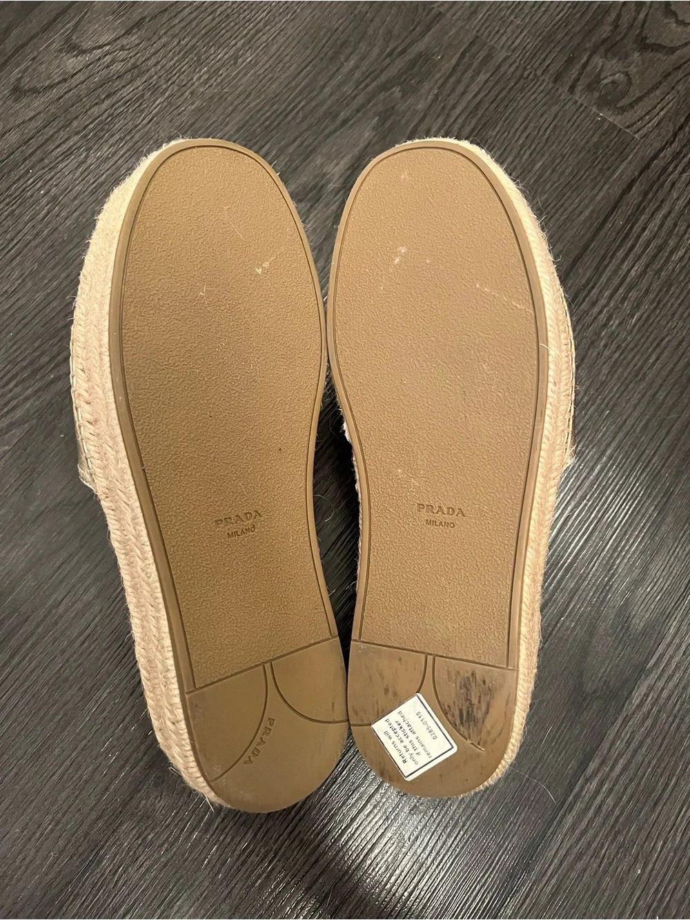 Prada Slide Espadrille Platform Sandals in Metallic Gold size 7.5 - Picture 8 of 10